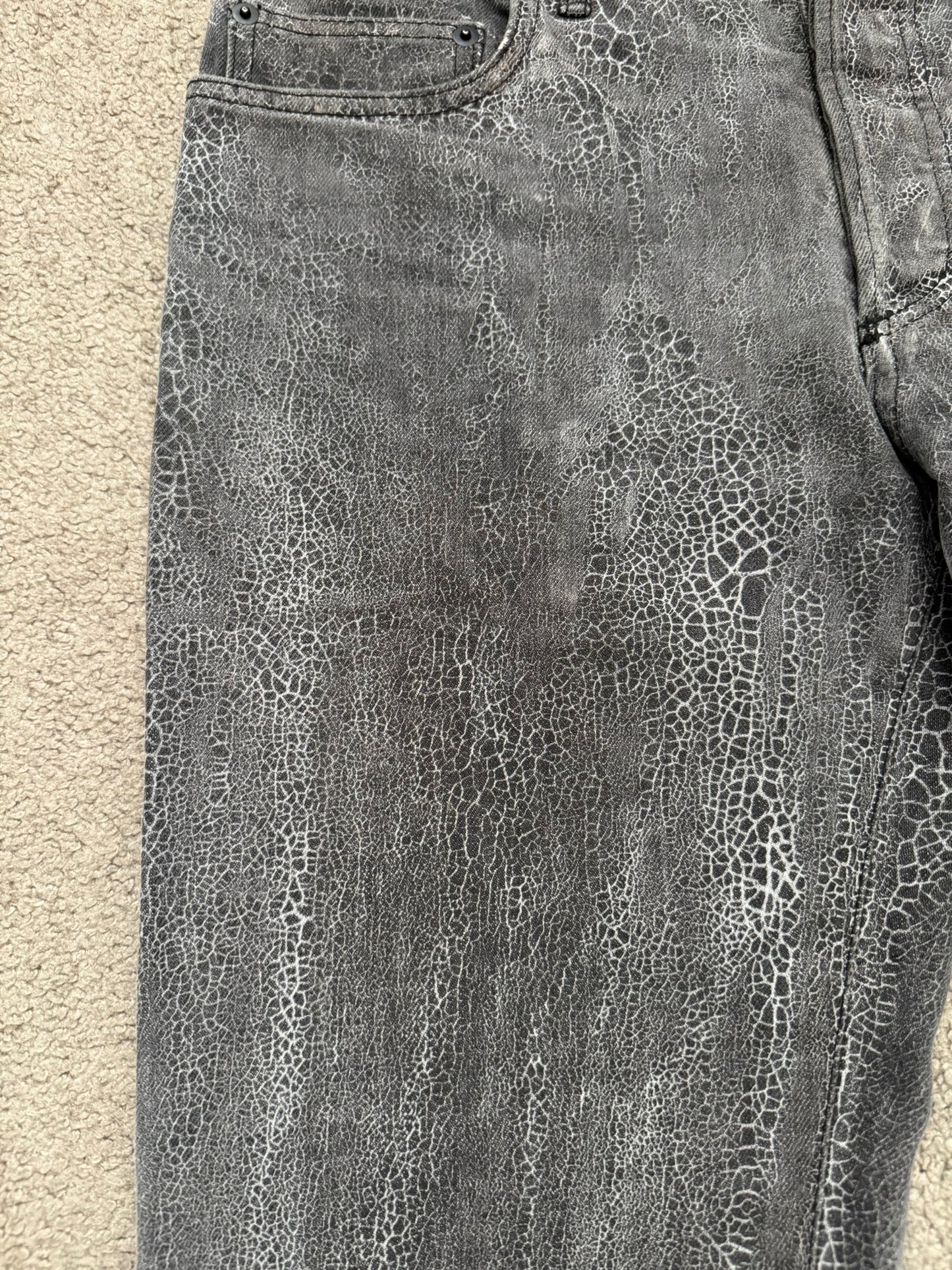AW08 Dior Homme by Kris Van Assche Batik Wash Spiderweb Denim Jeans