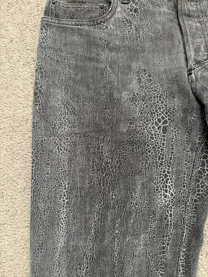 AW08 Dior Homme by Kris Van Assche Batik Wash Spiderweb Denim Jeans