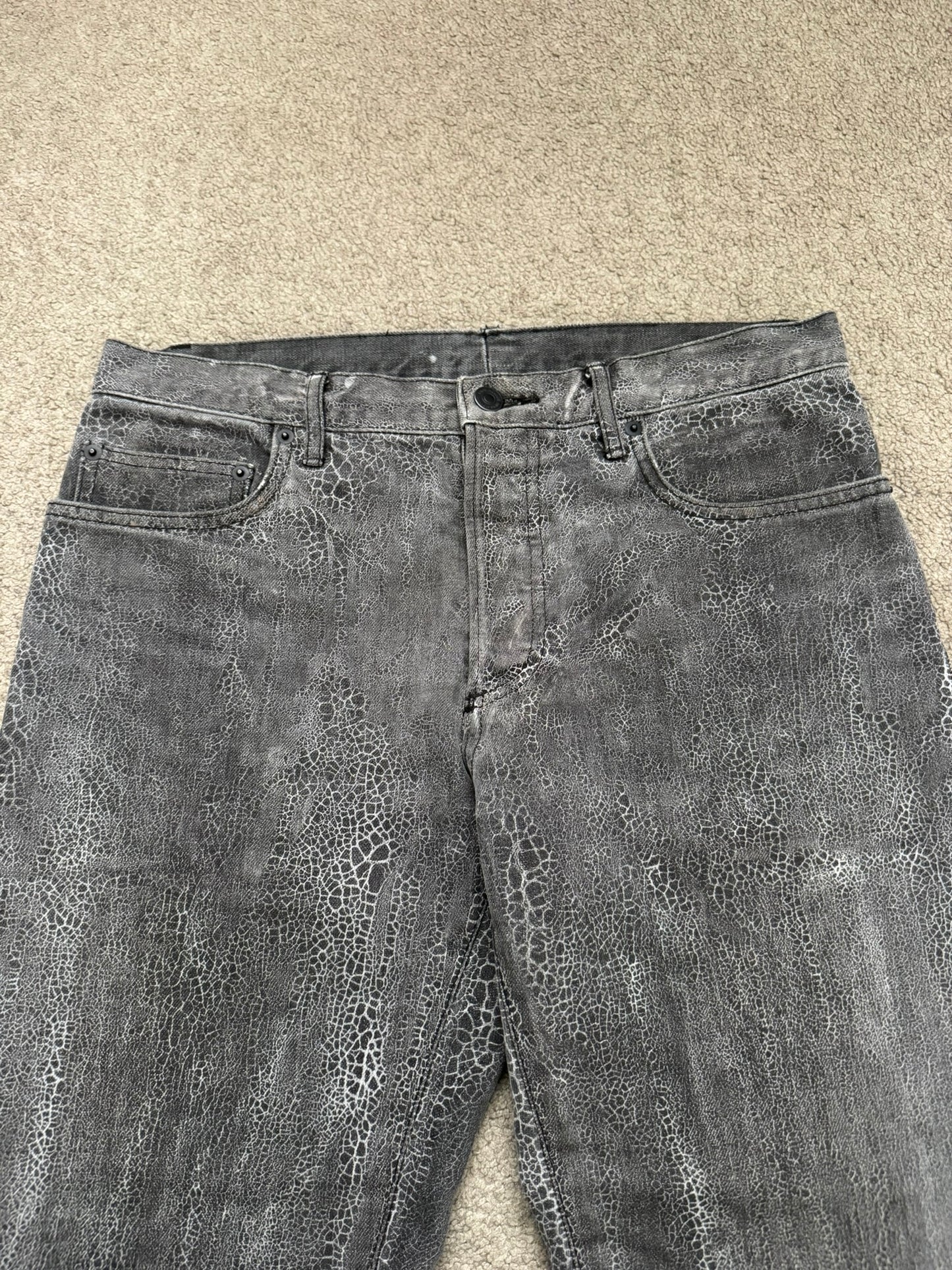 AW08 Dior Homme by Kris Van Assche Batik Wash Spiderweb Denim Jeans