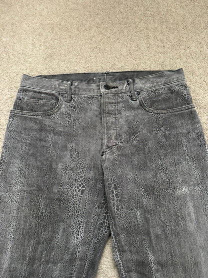AW08 Dior Homme by Kris Van Assche Batik Wash Spiderweb Denim Jeans