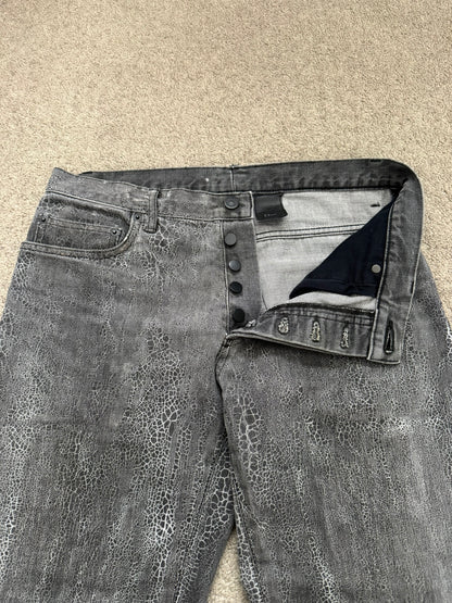 AW08 Dior Homme by Kris Van Assche Batik Wash Spiderweb Denim Jeans