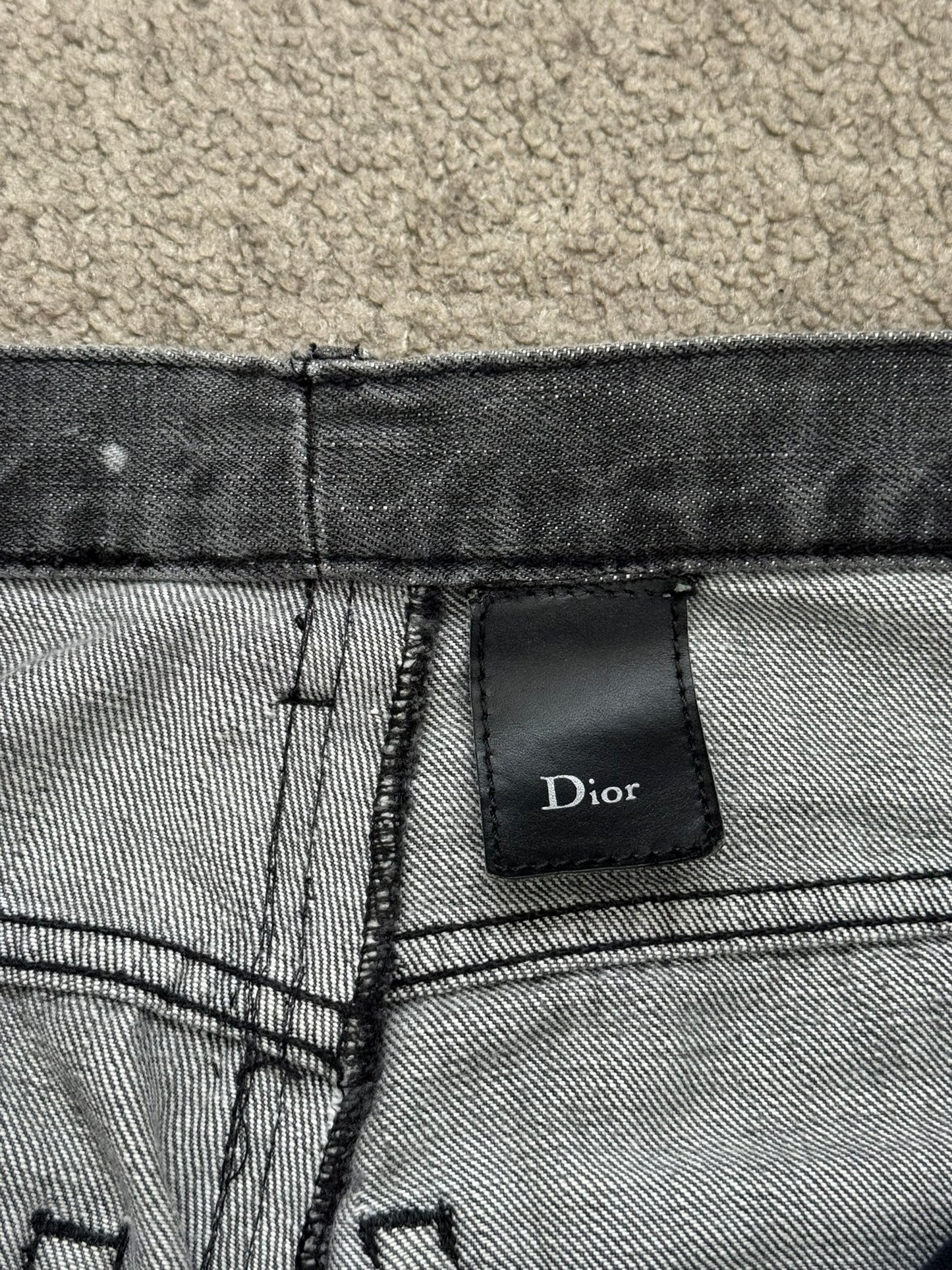 AW08 Dior Homme by Kris Van Assche Batik Wash Spiderweb Denim Jeans