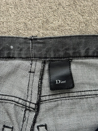 AW08 Dior Homme by Kris Van Assche Batik Wash Spiderweb Denim Jeans