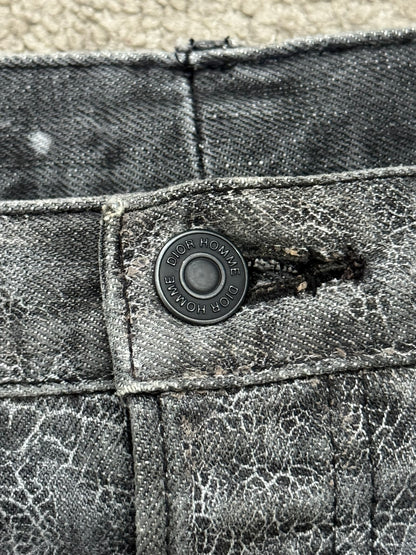 AW08 Dior Homme by Kris Van Assche Batik Wash Spiderweb Denim Jeans