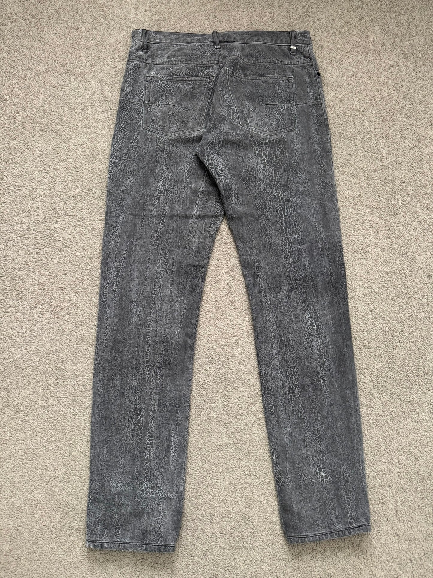 AW08 Dior Homme by Kris Van Assche Batik Wash Spiderweb Denim Jeans