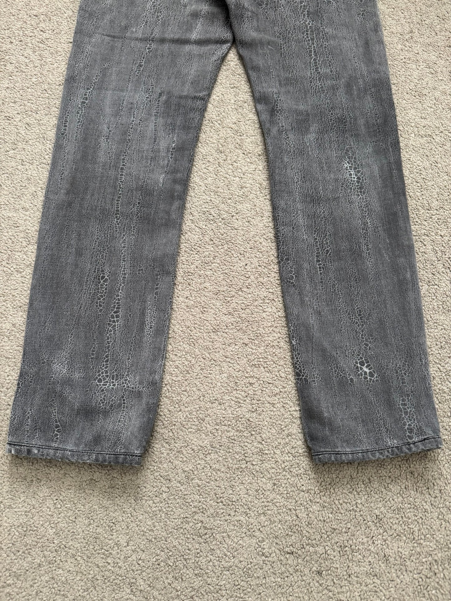 AW08 Dior Homme by Kris Van Assche Batik Wash Spiderweb Denim Jeans