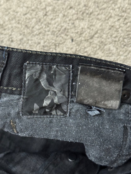 FW08 Rick Owens DRKSHDW Stag Black Waxed Detroit Denim Jeans