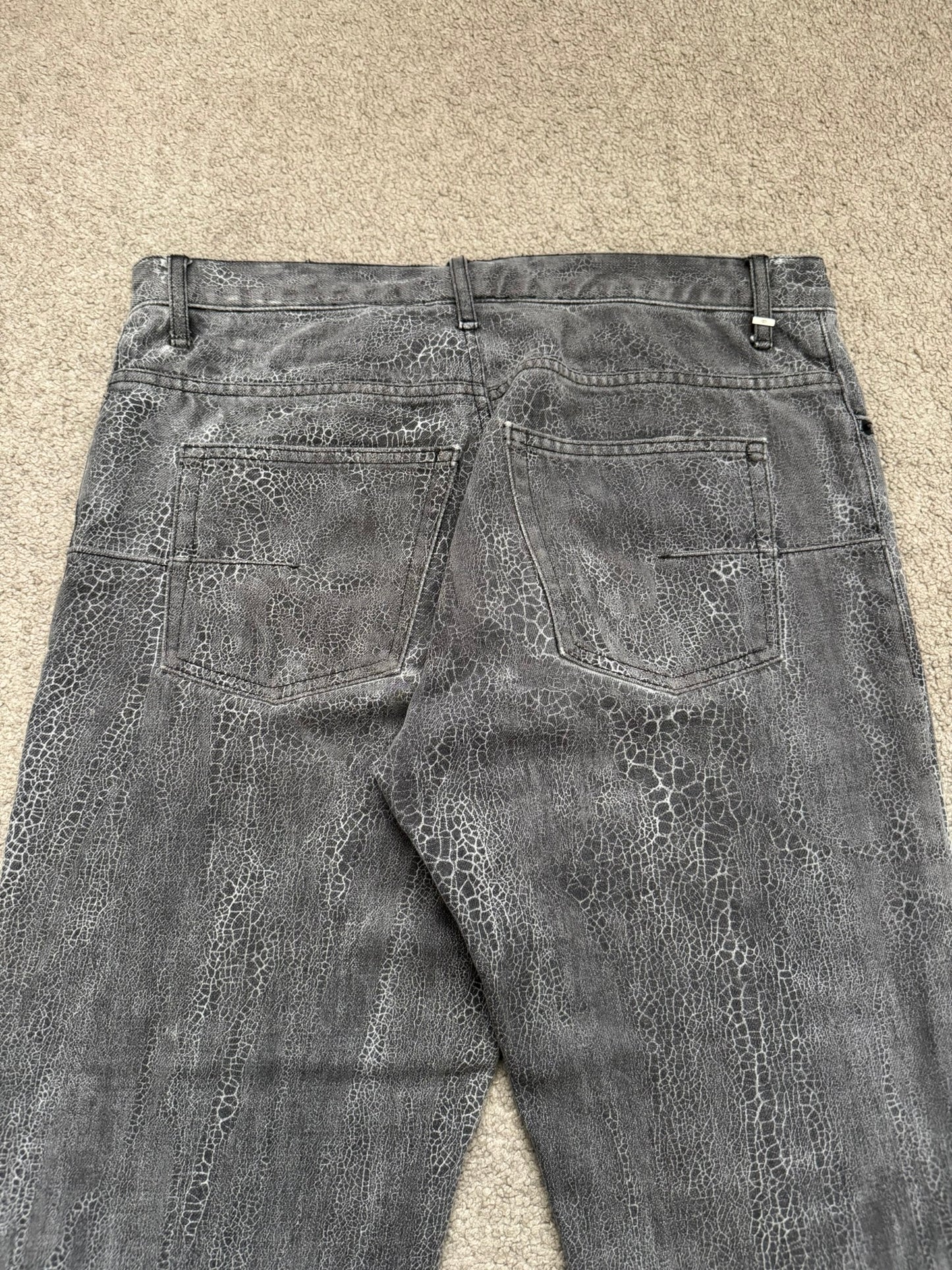 AW08 Dior Homme by Kris Van Assche Batik Wash Spiderweb Denim Jeans