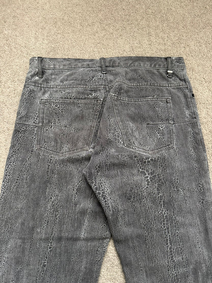 AW08 Dior Homme by Kris Van Assche Batik Wash Spiderweb Denim Jeans
