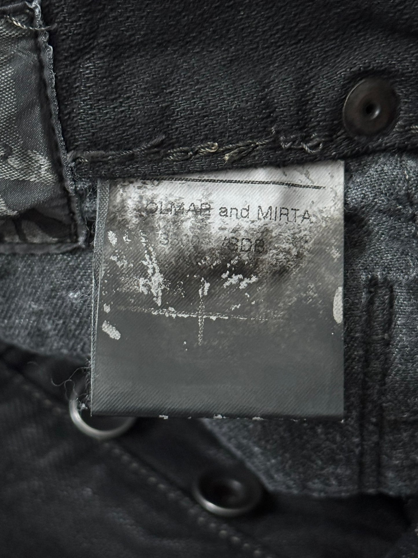 FW08 Rick Owens DRKSHDW Stag Black Waxed Detroit Denim Jeans