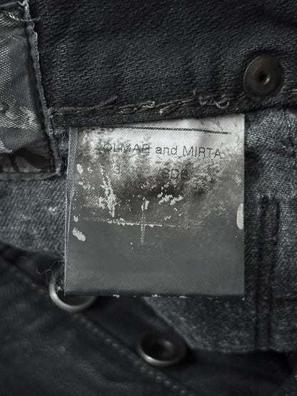 FW08 Rick Owens DRKSHDW Stag Black Waxed Detroit Denim Jeans