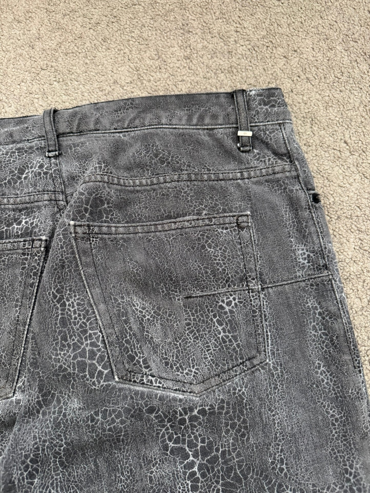 AW08 Dior Homme by Kris Van Assche Batik Wash Spiderweb Denim Jeans
