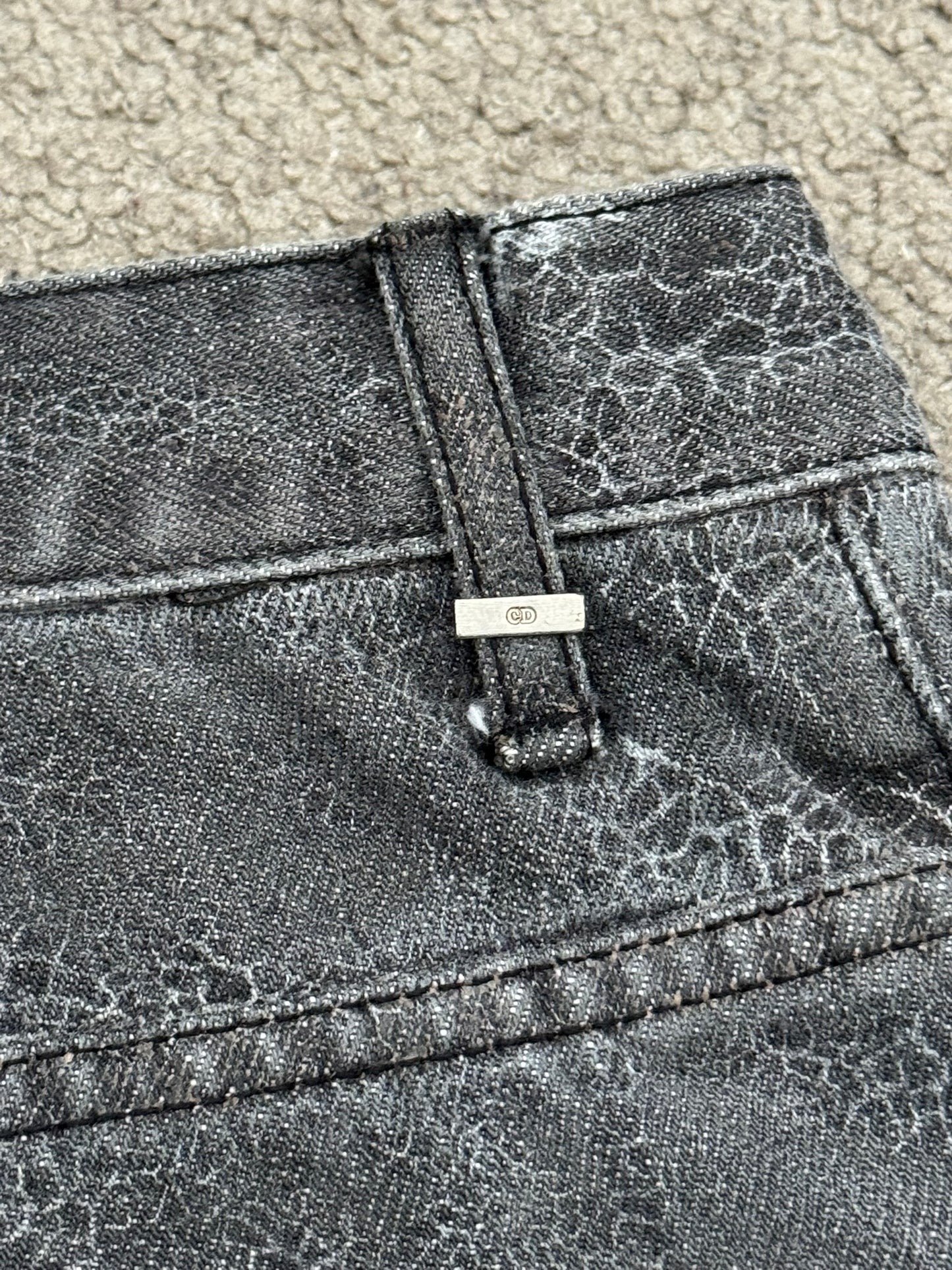 AW08 Dior Homme by Kris Van Assche Batik Wash Spiderweb Denim Jeans