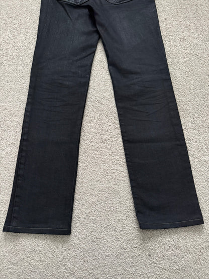 FW08 Rick Owens DRKSHDW Stag Black Waxed Detroit Denim Jeans