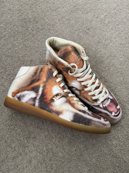 AW08 Maison Margiela Fox Print GAT Mid Top Sneakers