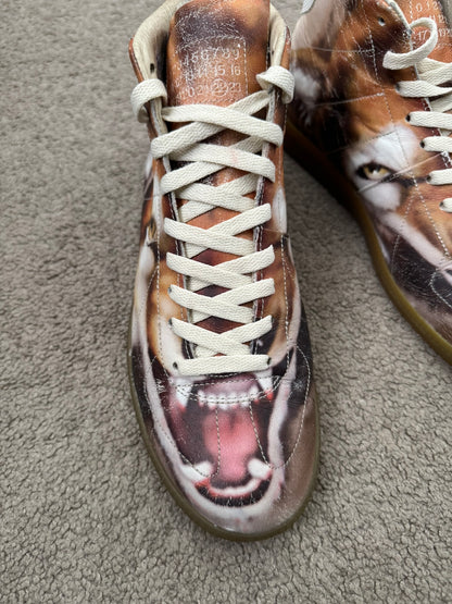 AW08 Maison Margiela Fox Print GAT Mid Top Sneakers