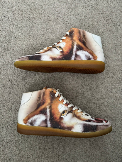AW08 Maison Margiela Fox Print GAT Mid Top Sneakers