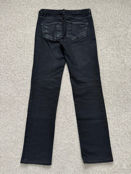 FW08 Rick Owens DRKSHDW Stag Black Waxed Detroit Denim Jeans