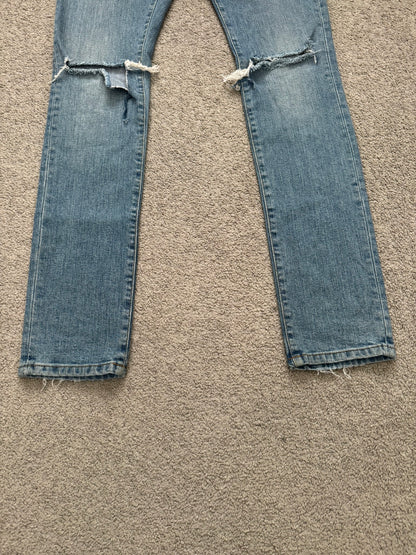 FW15 Saint Laurent by Hedi Slimane Knee Slit D02 Denim Jeans