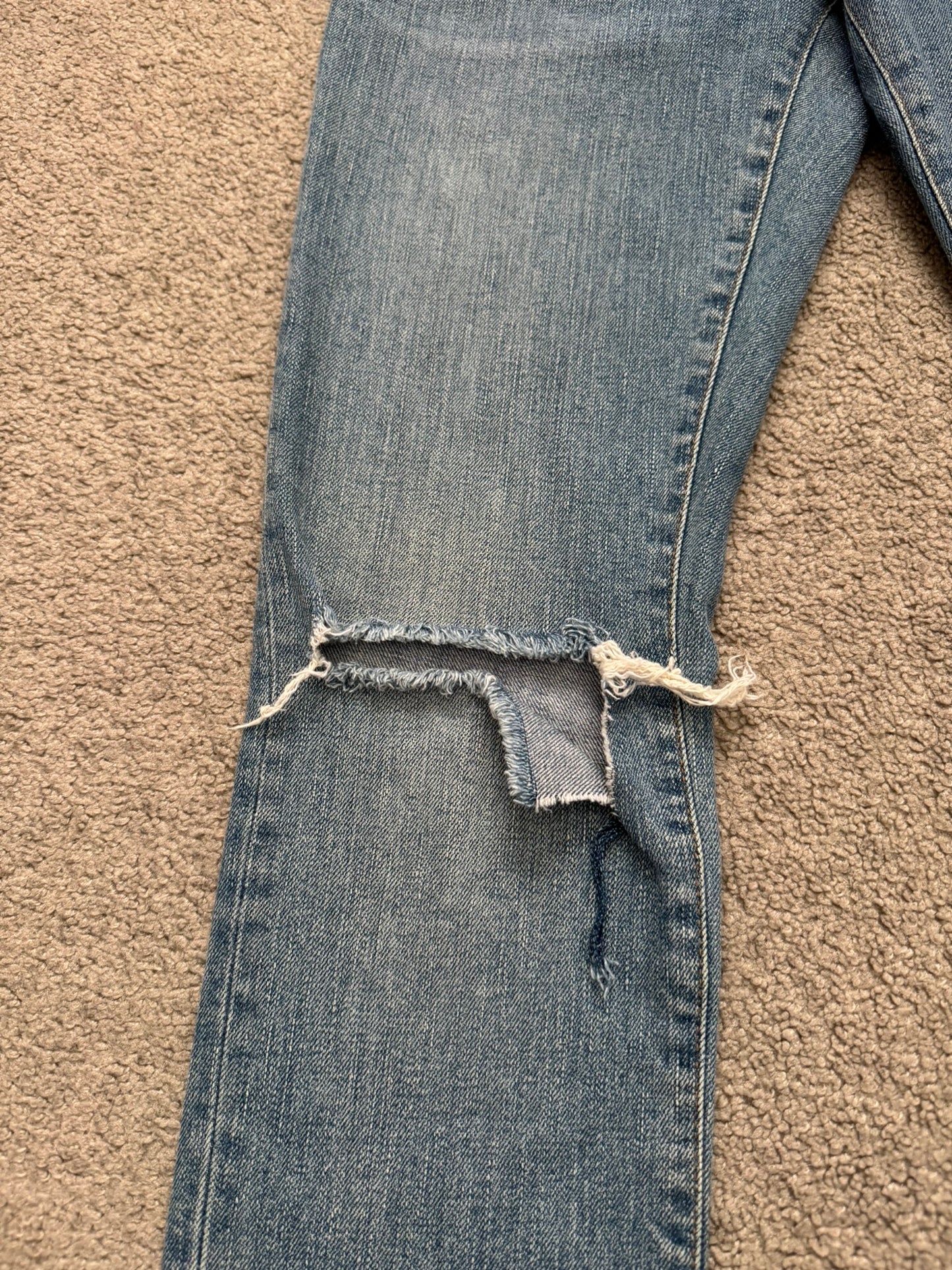 FW15 Saint Laurent by Hedi Slimane Knee Slit D02 Denim Jeans