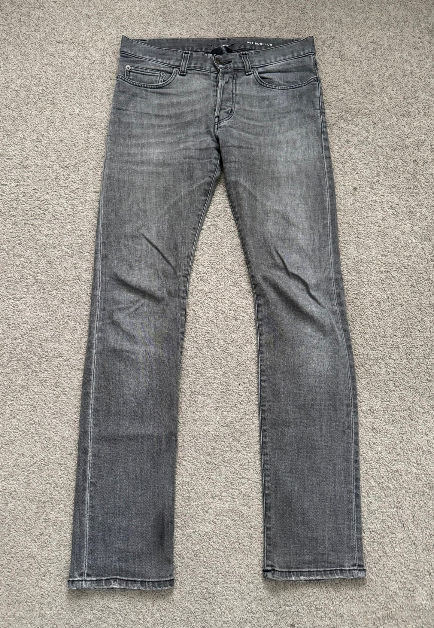 SS14 Saint Laurent by Hedi Slimane Grey Washed D01 Denim Jeans