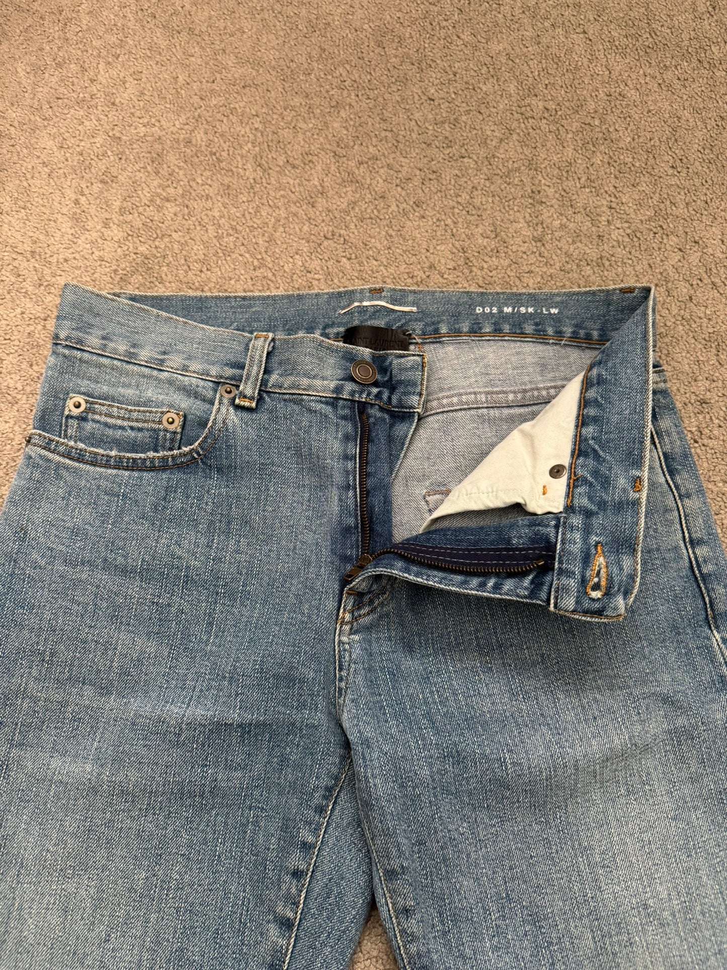 FW15 Saint Laurent by Hedi Slimane Knee Slit D02 Denim Jeans