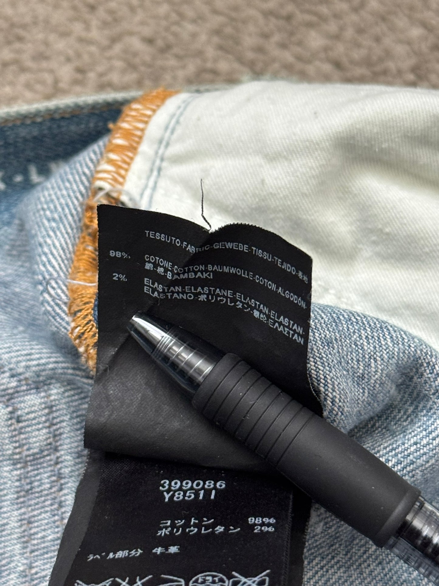 FW15 Saint Laurent by Hedi Slimane Knee Slit D02 Denim Jeans