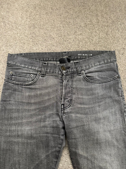 SS14 Saint Laurent by Hedi Slimane Grey Washed D01 Denim Jeans