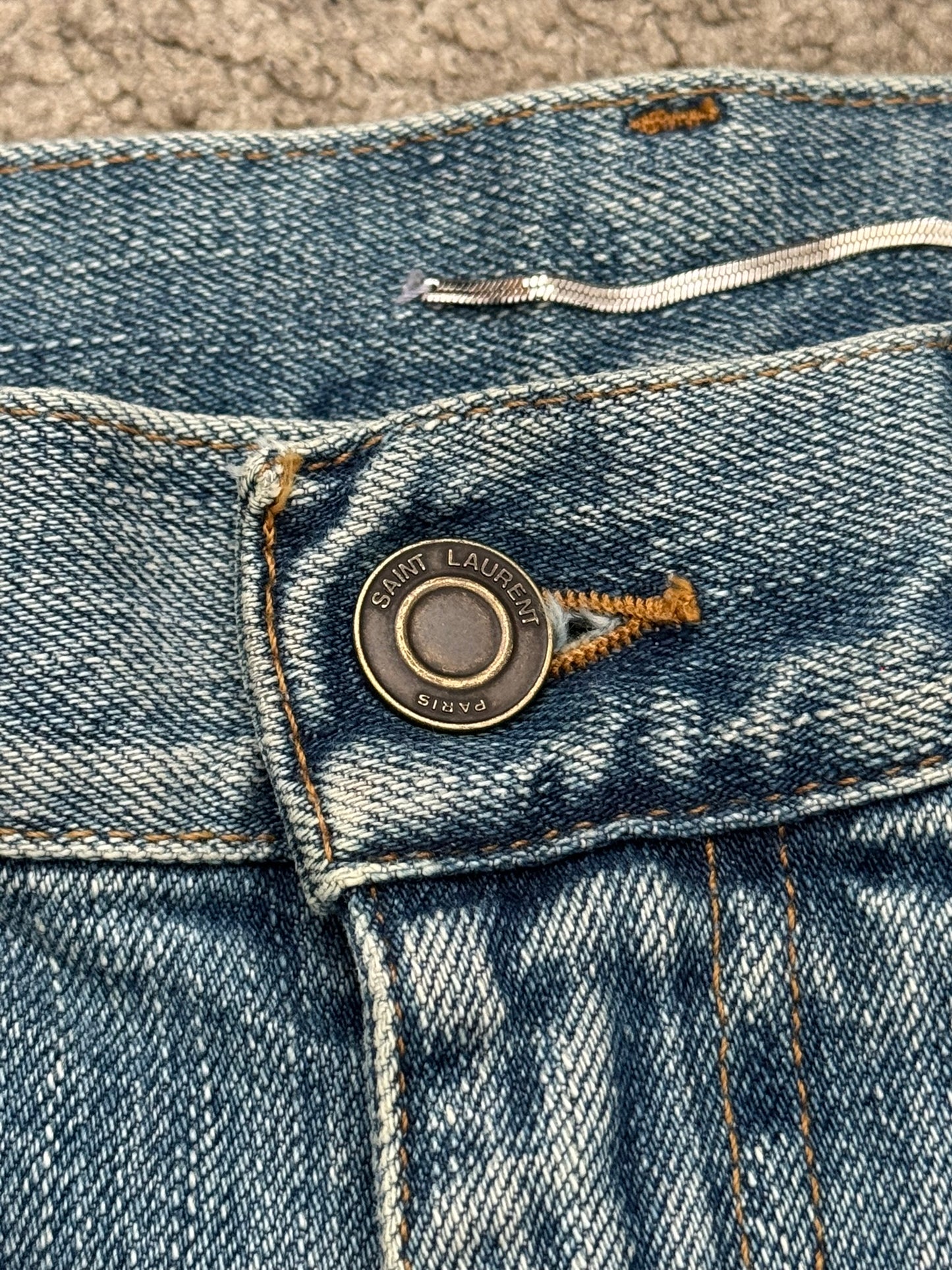 FW15 Saint Laurent by Hedi Slimane Knee Slit D02 Denim Jeans