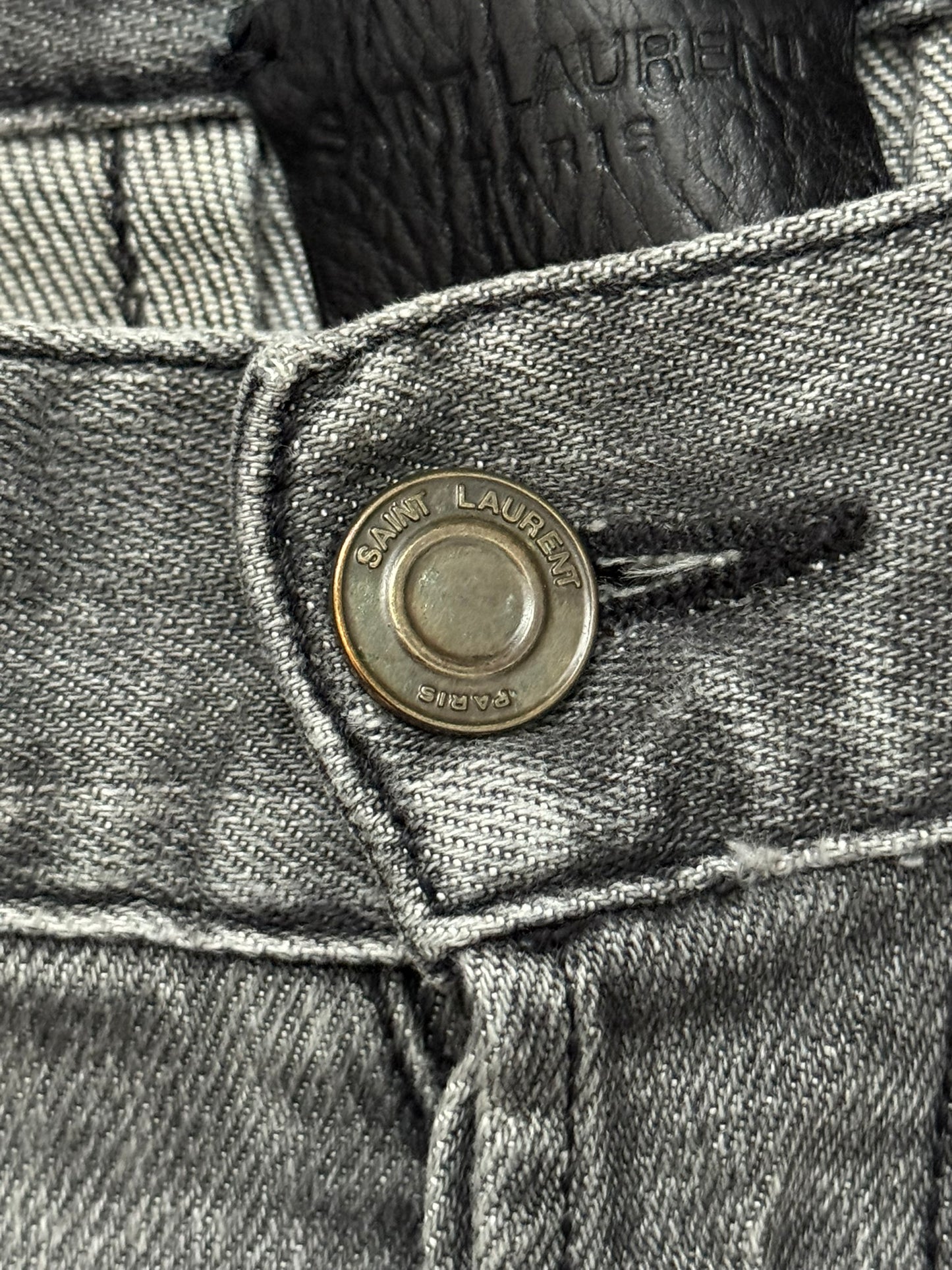 SS14 Saint Laurent by Hedi Slimane Grey Washed D01 Denim Jeans