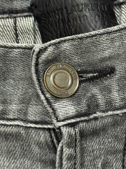 SS14 Saint Laurent by Hedi Slimane Grey Washed D01 Denim Jeans