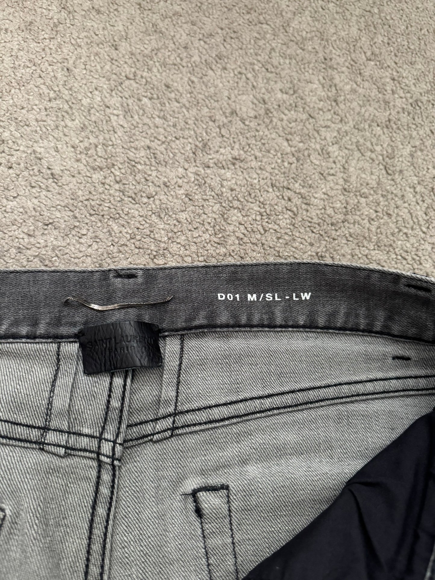 SS14 Saint Laurent by Hedi Slimane Grey Washed D01 Denim Jeans