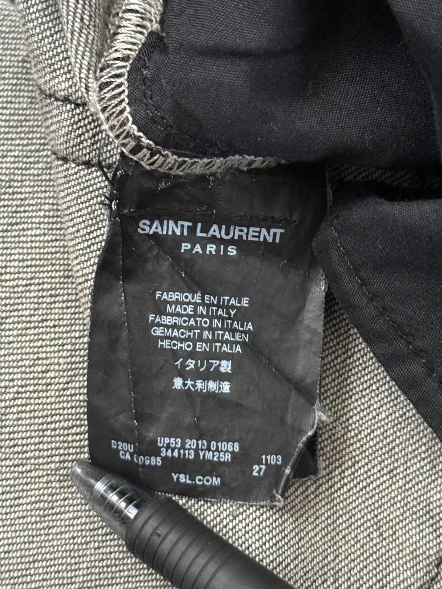 SS14 Saint Laurent by Hedi Slimane Grey Washed D01 Denim Jeans