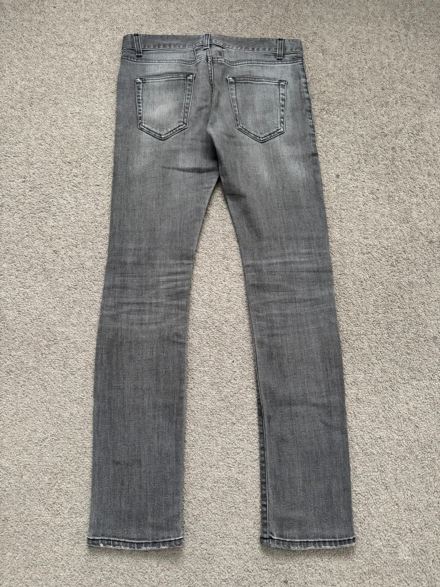 SS14 Saint Laurent by Hedi Slimane Grey Washed D01 Denim Jeans