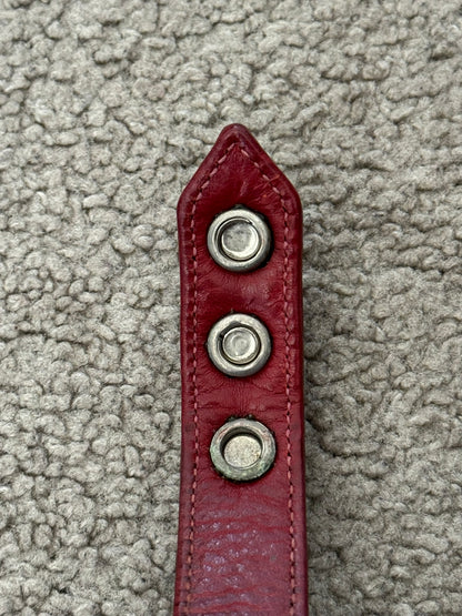 Chrome Hearts 3 Silver Rolling Stones Snap Button Leather Bracelet