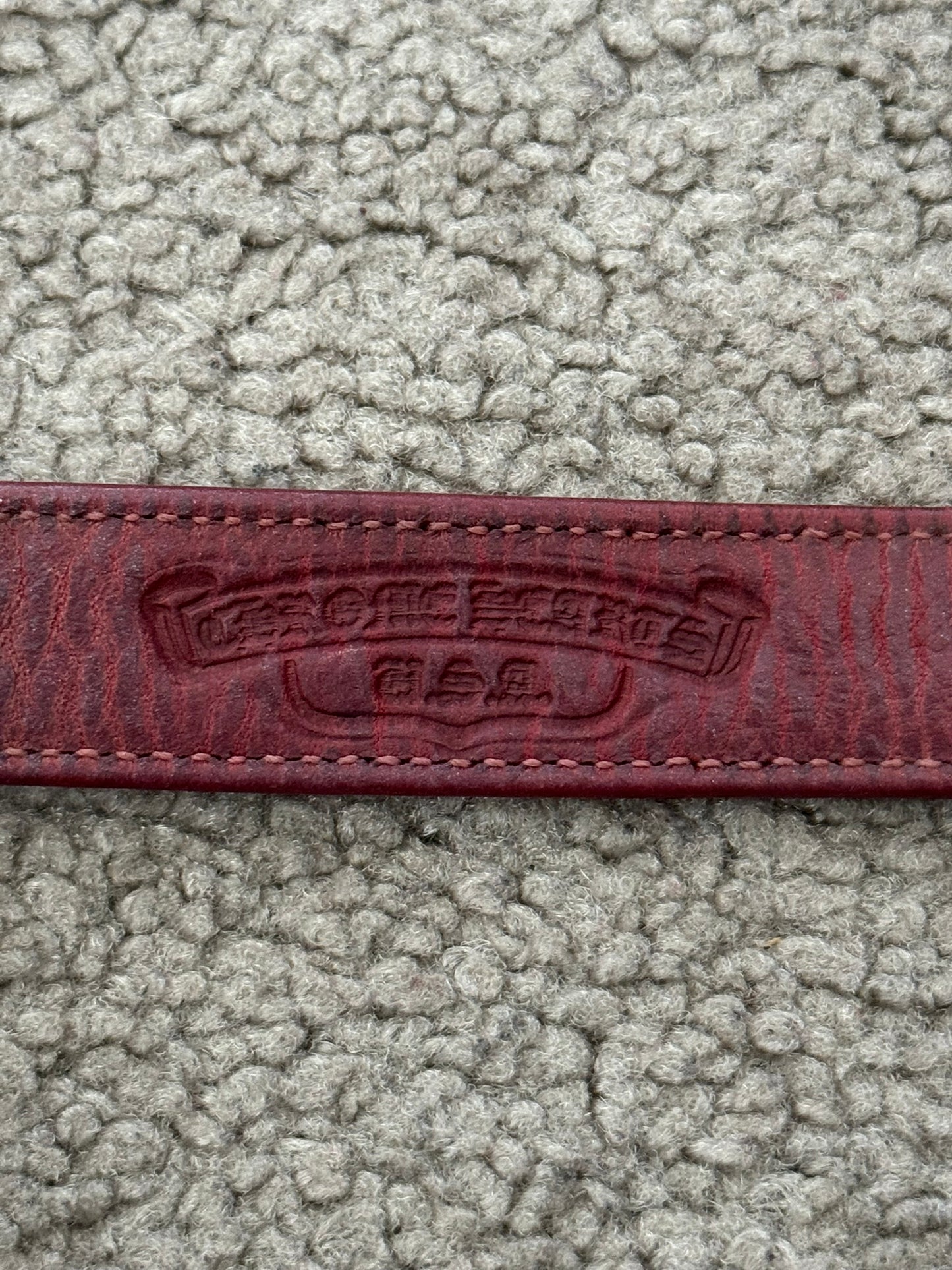 Chrome Hearts 3 Silver Rolling Stones Snap Button Leather Bracelet