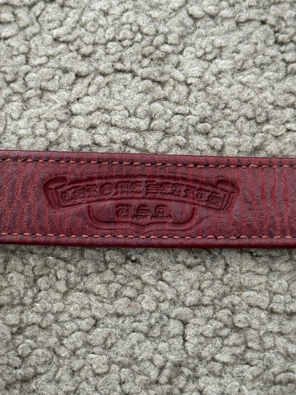 Chrome Hearts 3 Silver Rolling Stones Snap Button Leather Bracelet