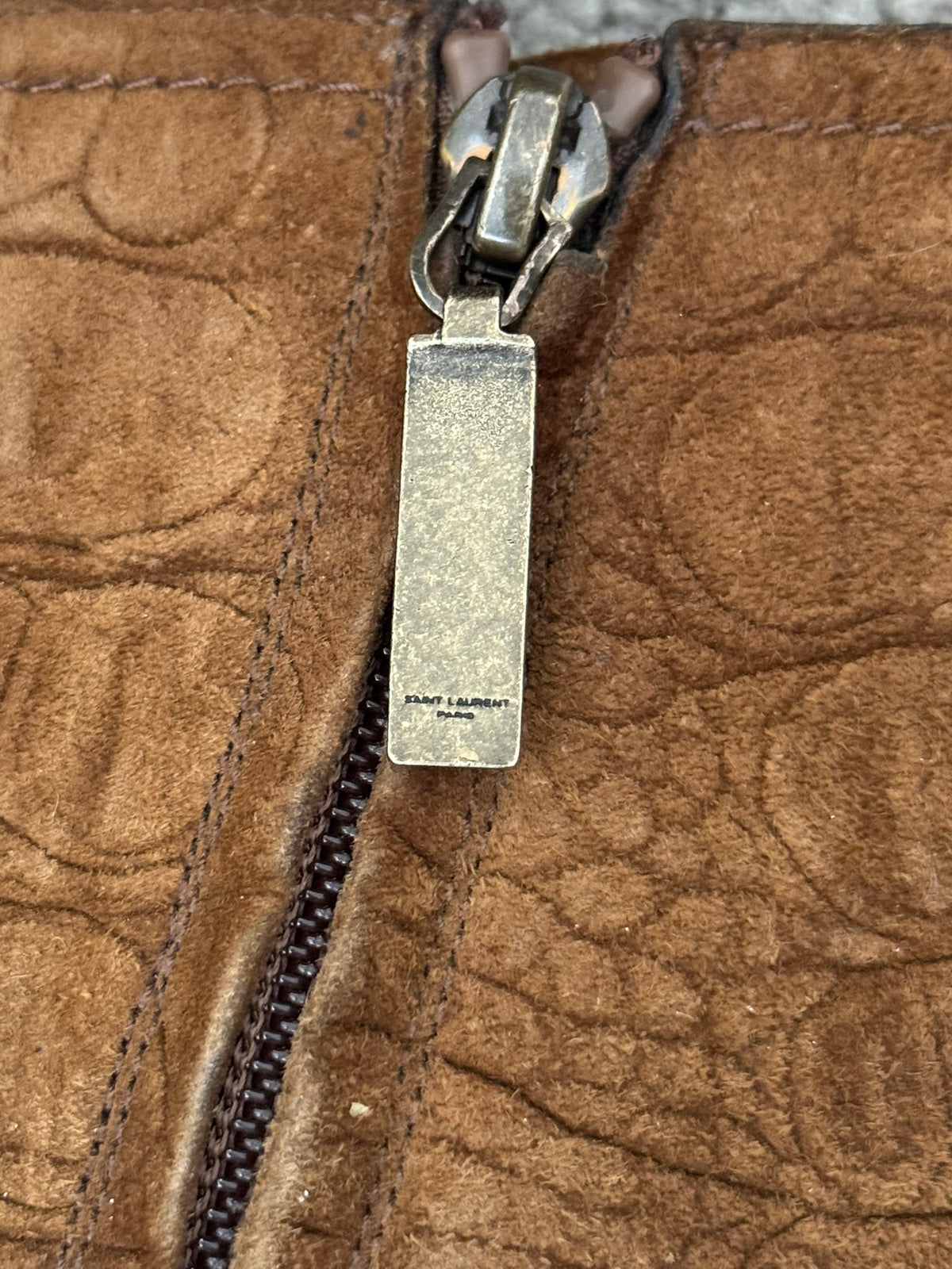 SS21 Saint Laurent Paris Brown Lukas Croc Suede Leather Boots