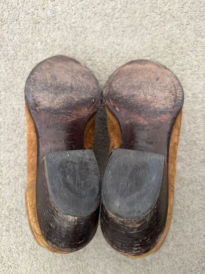 SS21 Saint Laurent Paris Brown Lukas Croc Suede Leather Boots