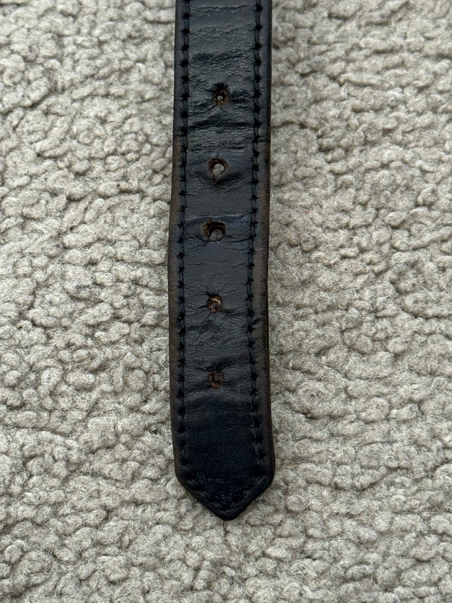 Chrome Hearts Gunslinger Silver Buckle Floral Black Leather Bracelet