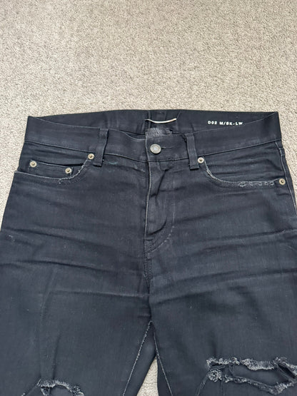 FW15 Saint Laurent by Hedi Slimane Crash Distressed Denim Jeans