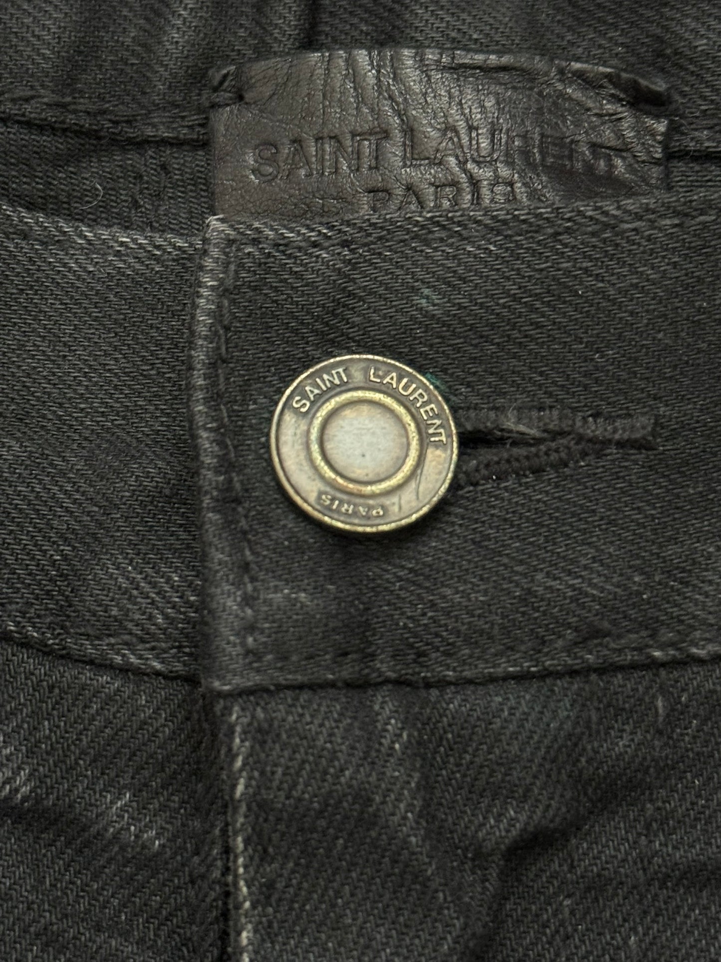 FW15 Saint Laurent by Hedi Slimane Crash Distressed Denim Jeans