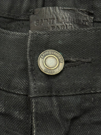 FW15 Saint Laurent by Hedi Slimane Crash Distressed Denim Jeans