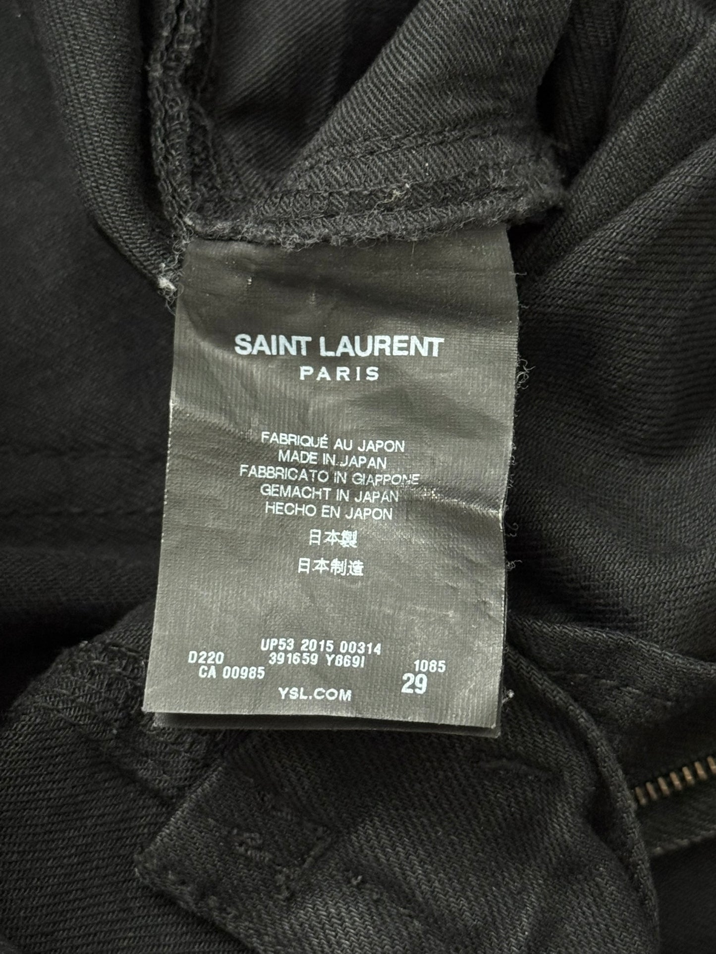 FW15 Saint Laurent by Hedi Slimane Crash Distressed Denim Jeans