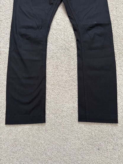 FW16 Rick Owens Mainline Black Cotton Blend Detroit Jeans