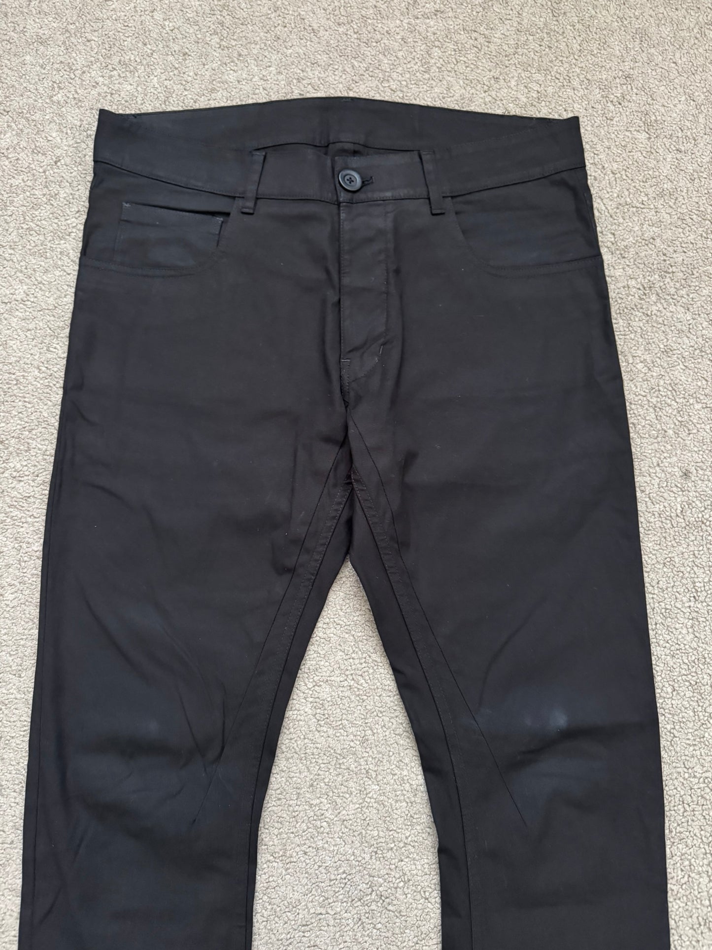 FW16 Rick Owens Mainline Black Cotton Blend Detroit Jeans