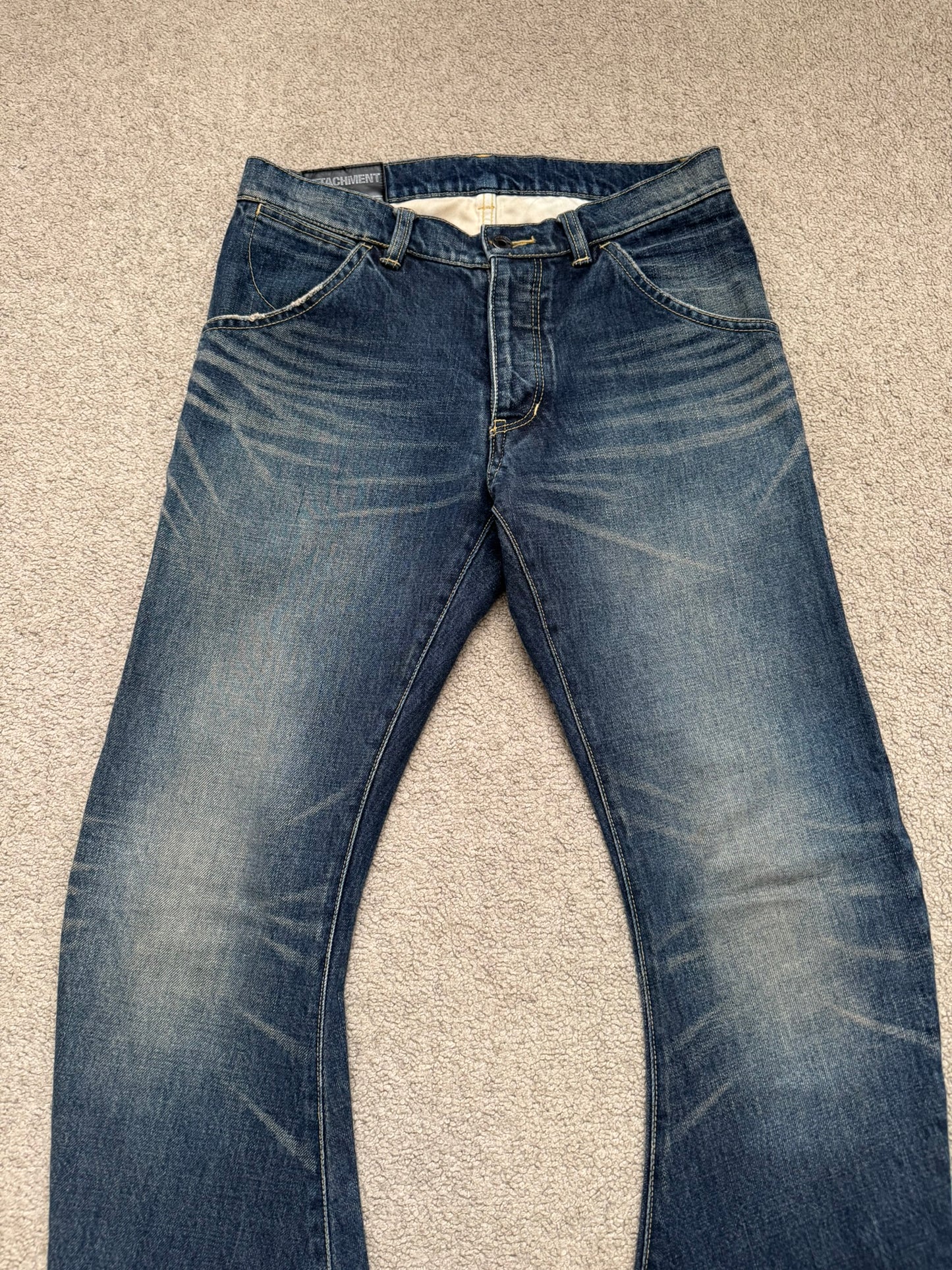 Kazuyuki Kumagai Attachment J-Cut Bootcut Flared Denim Jeans