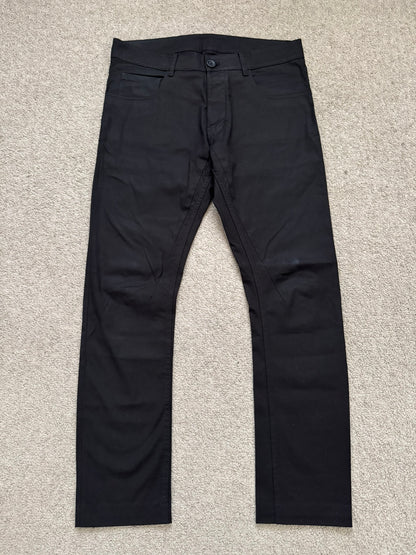 FW16 Rick Owens Mainline Black Cotton Blend Detroit Jeans