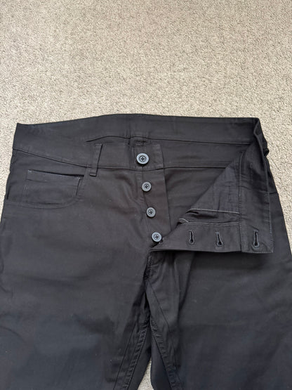 FW16 Rick Owens Mainline Black Cotton Blend Detroit Jeans