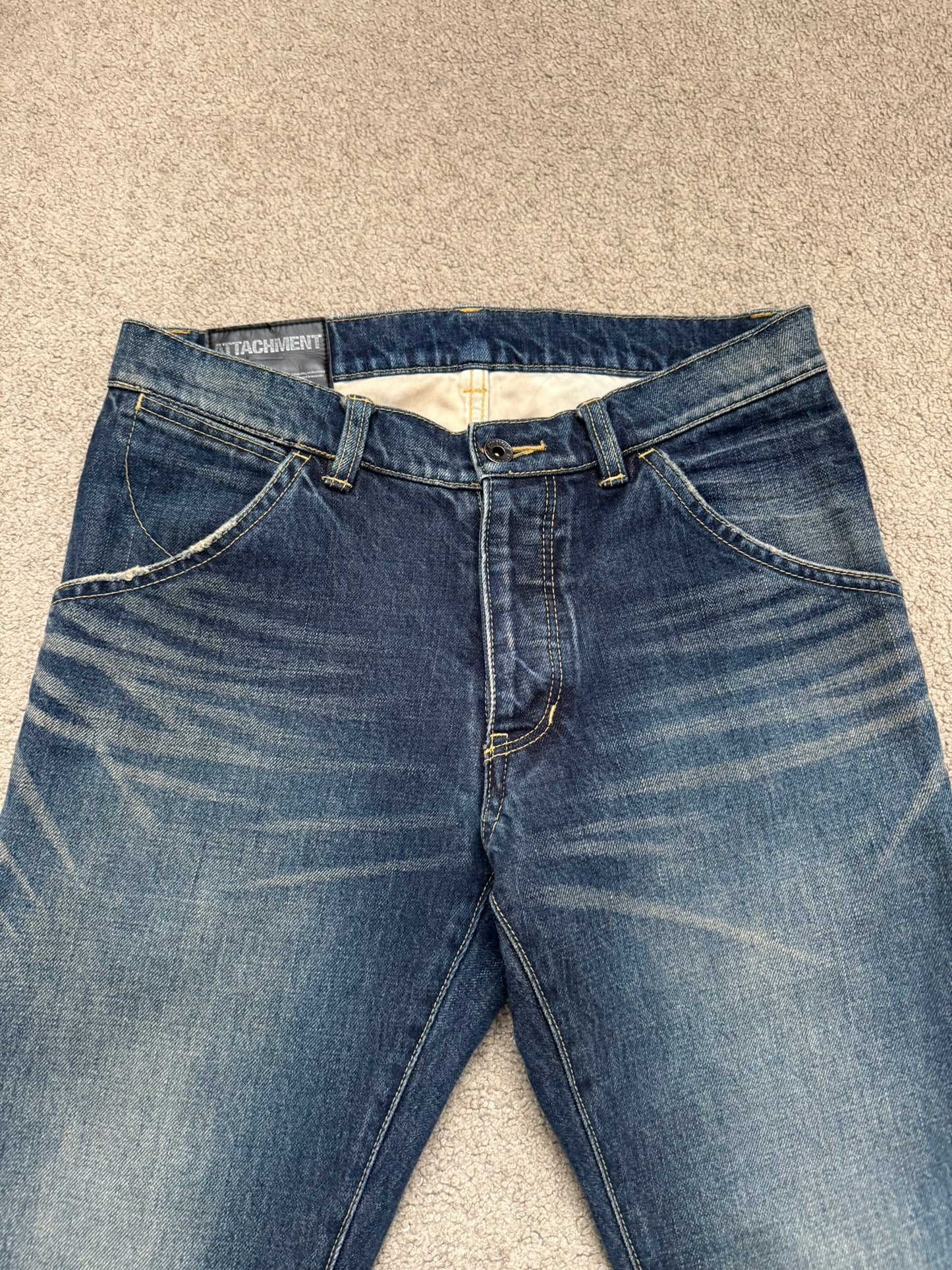 Kazuyuki Kumagai Attachment J-Cut Bootcut Flared Denim Jeans